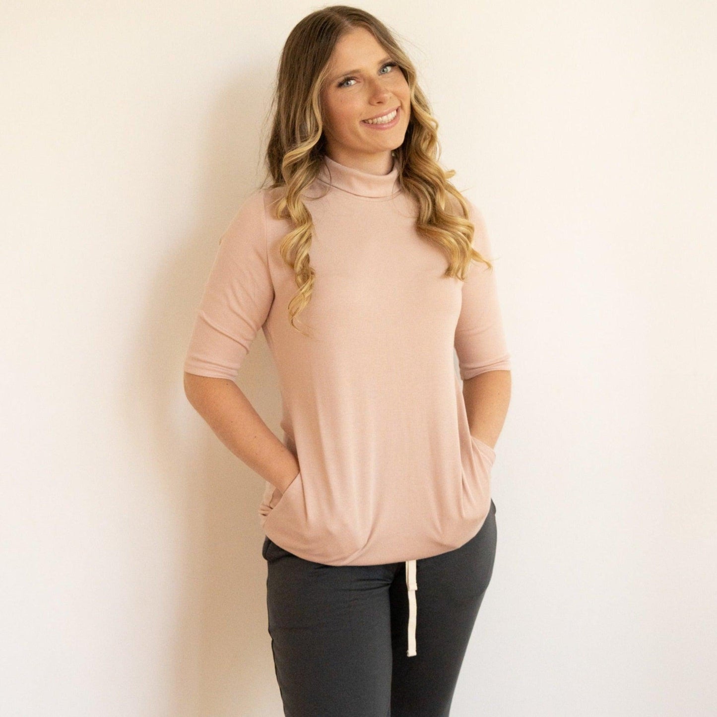 Acadia-Aspen Short Sleeve Mock-Neck Top - eavolu