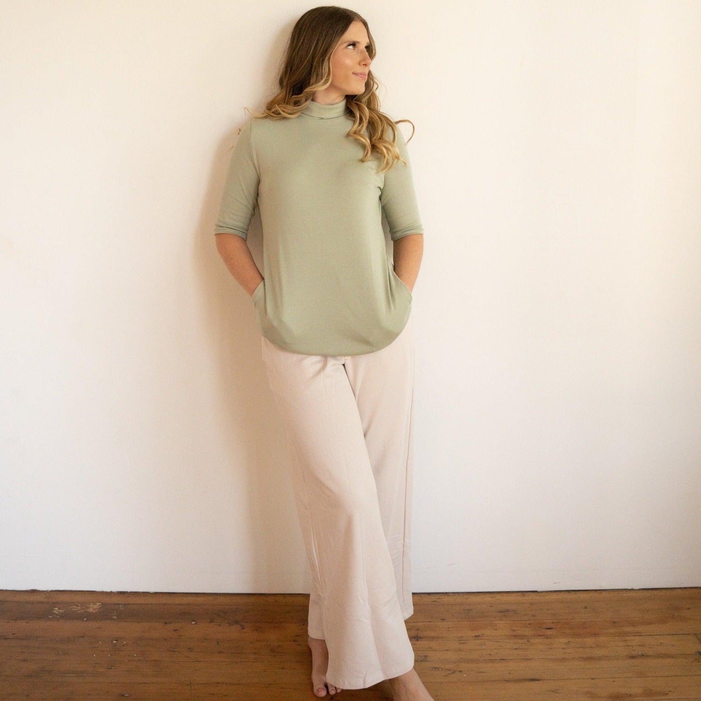 Acadia-Aspen Short Sleeve Mock-Neck Top - eavolu