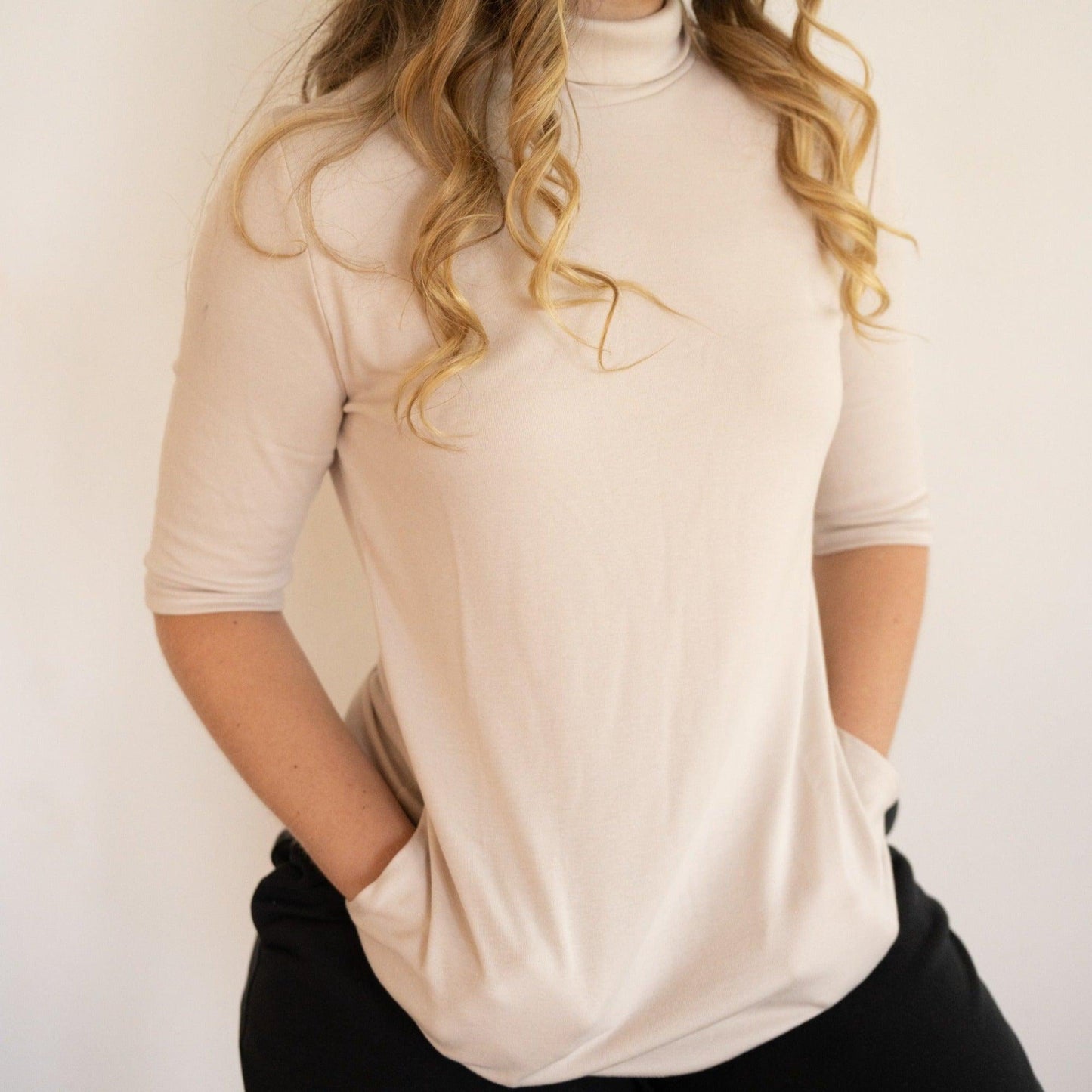 Acadia-Aspen Short Sleeve Mock-Neck Top - eavolu