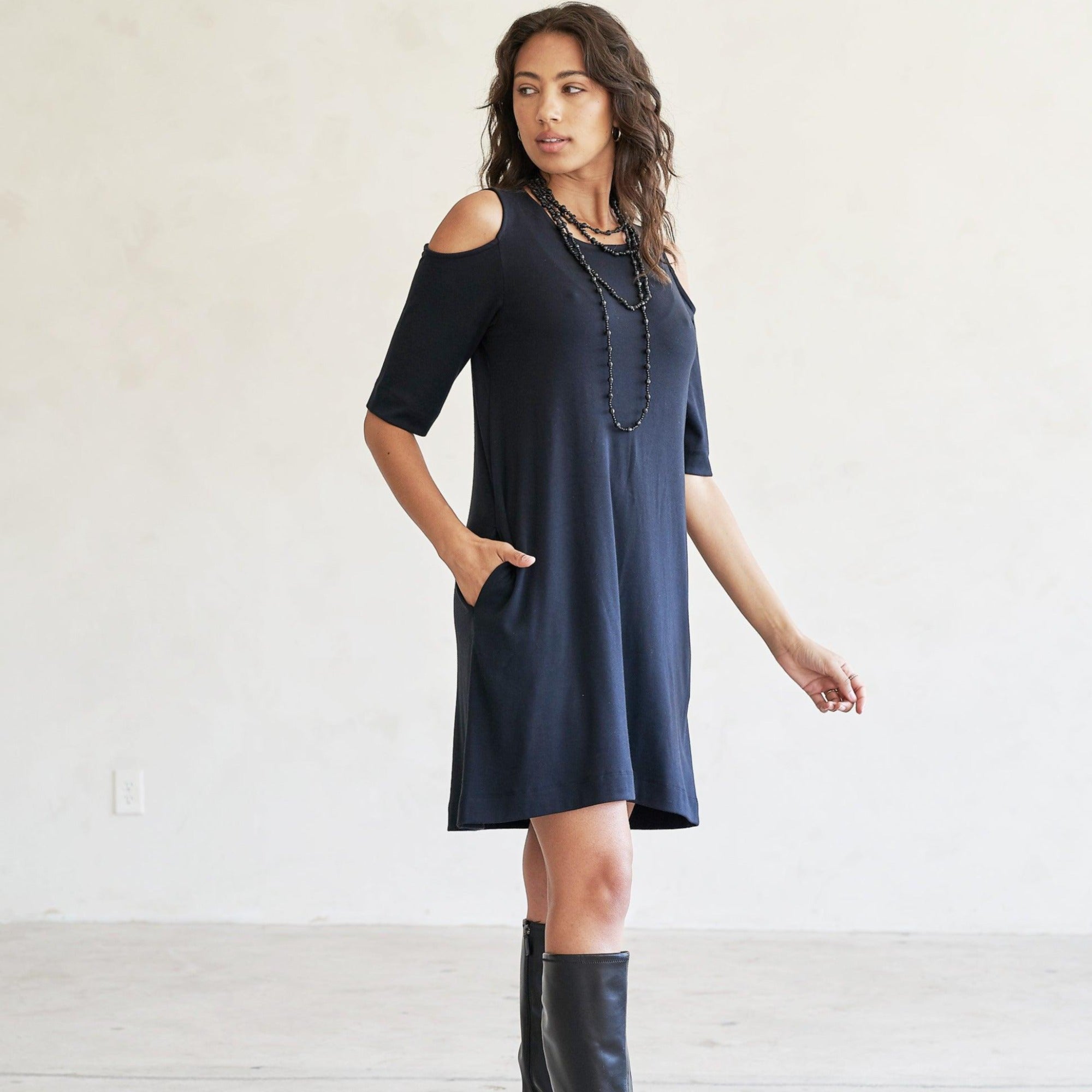 Caspian Cold-Shoulder Tunic/Dress - eavolu Slate