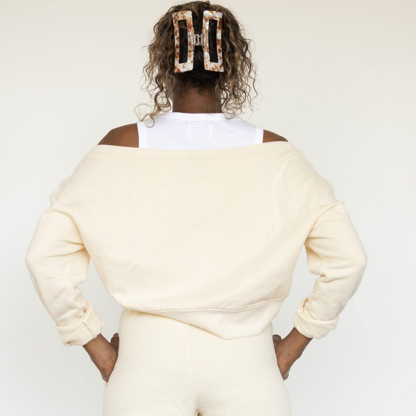 Untamed Off-Shoulder Cropped Sweatshirt - eavolu