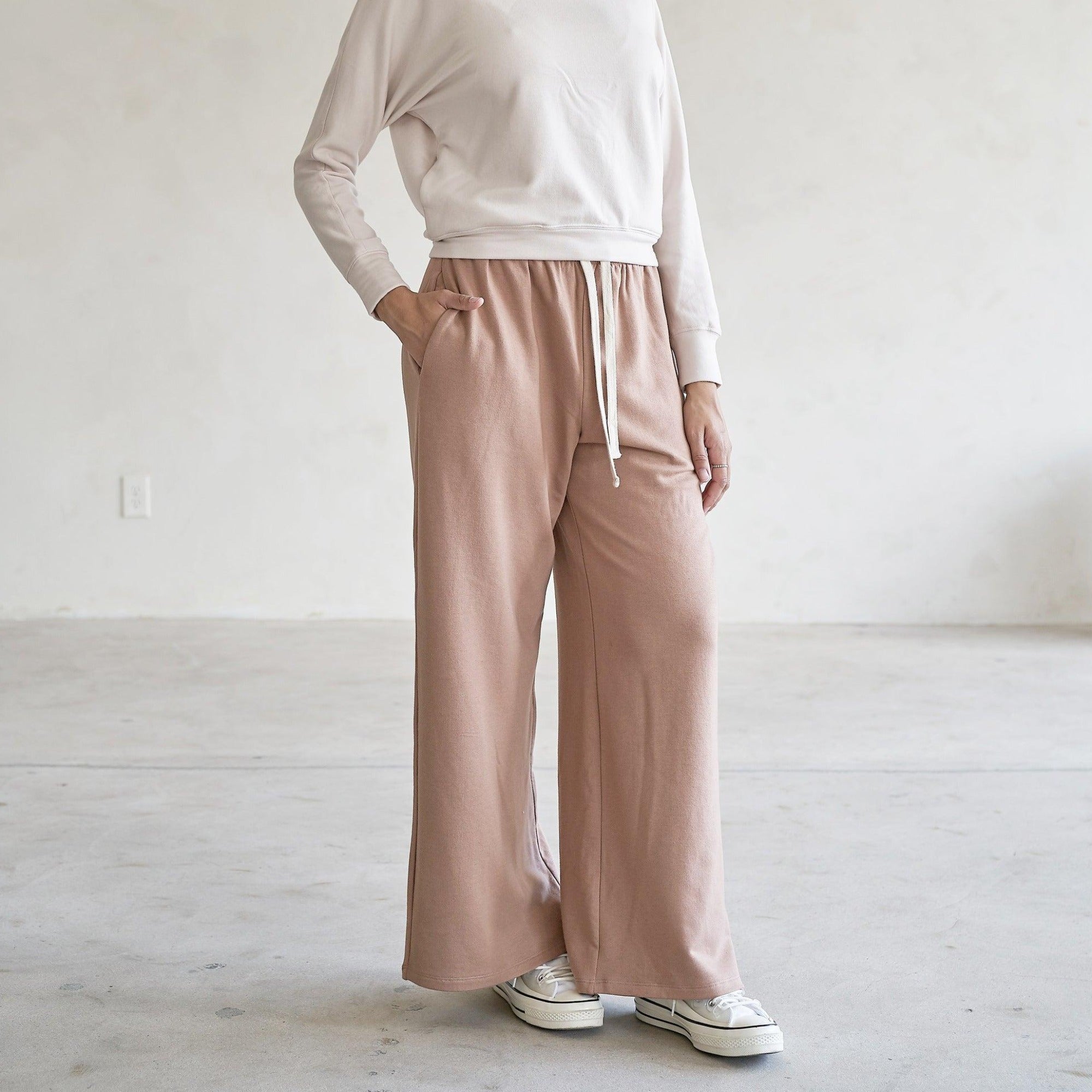 Baikal Wide Leg Pant - eavolu Desert Sand