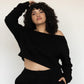 Untamed Off-Shoulder Cropped Sweatshirt - eavolu