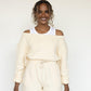 Untamed Off-Shoulder Cropped Sweatshirt - eavolu